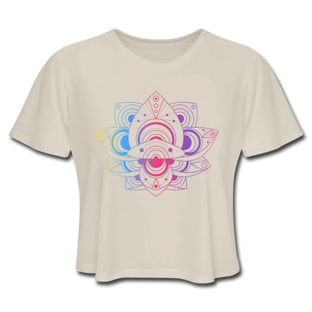 Colorful Lotus Crop Tee