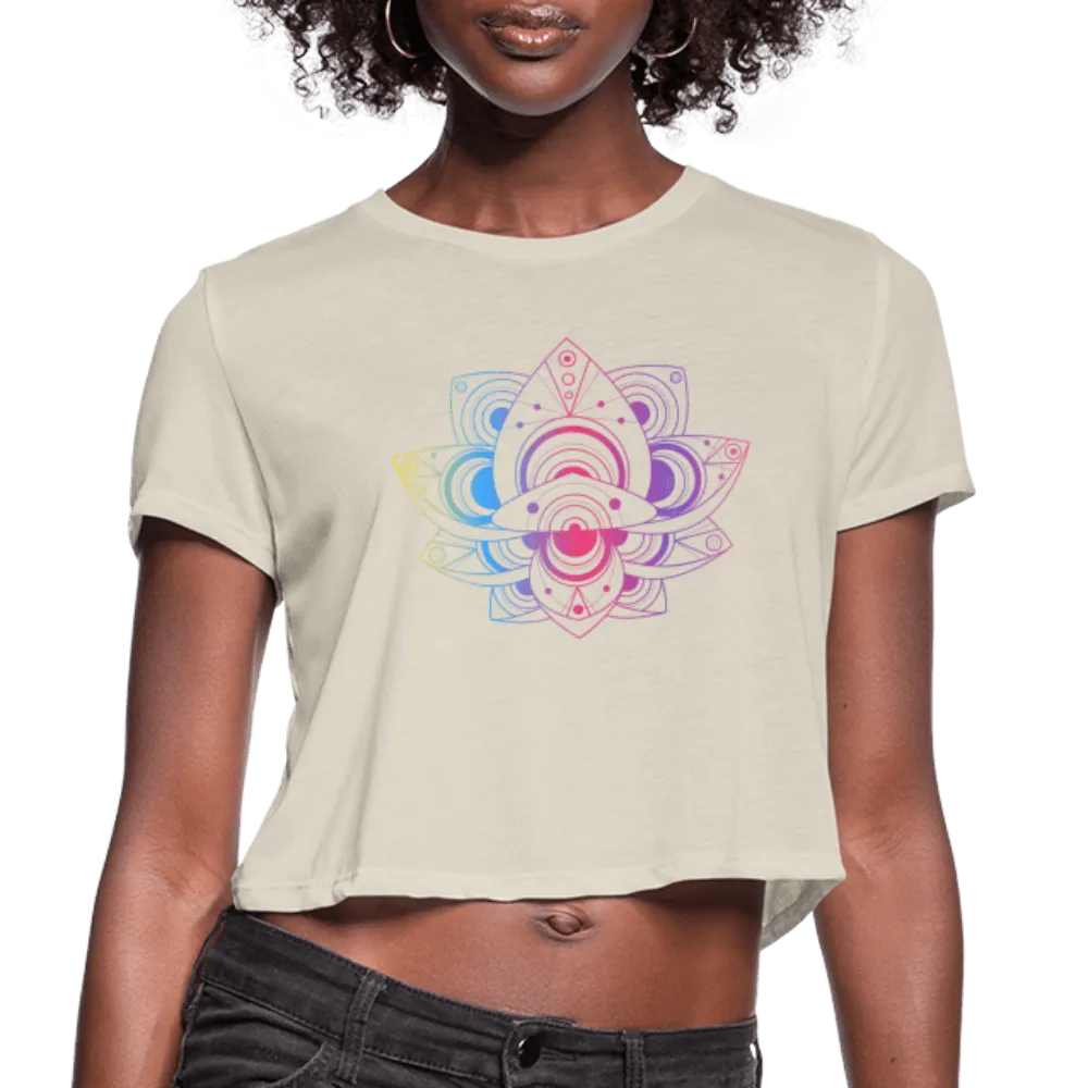 Colorful Lotus Crop Tee
