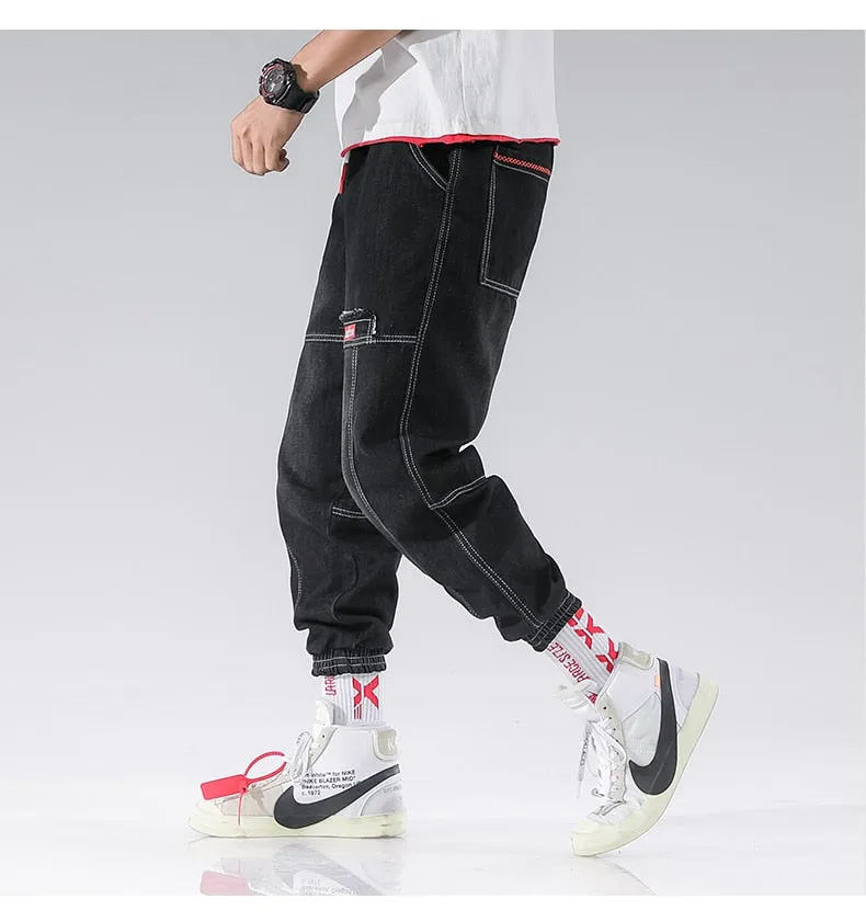 ContiNent 33 Streetwear Hip Hop Cargo Pants Men's jeans Cargo Pants Elastic Harun pants Joggers Pants In Autumn and Spring Men Cloth