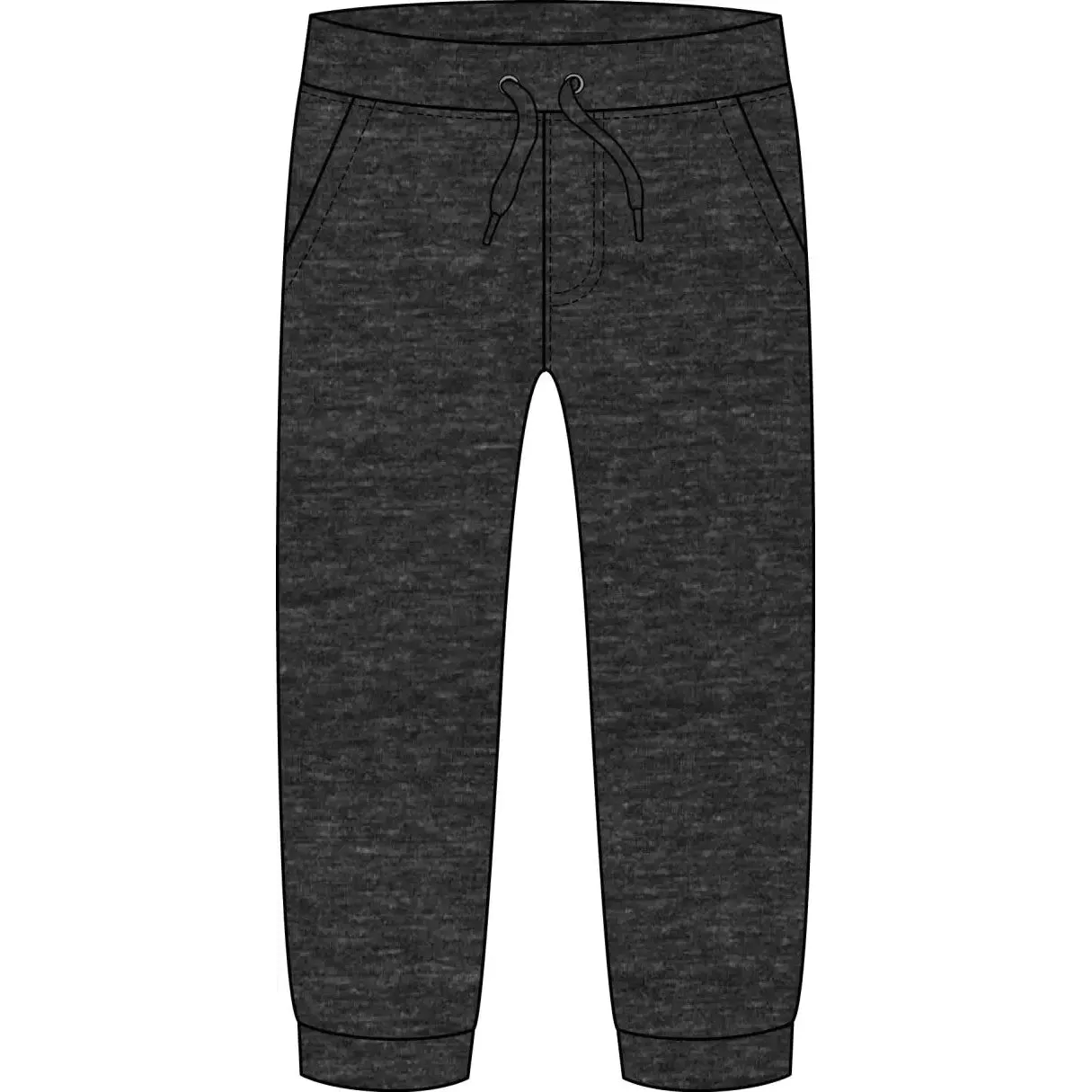 CR Sports Heather Charcoal Terry Pant with Cuff & Pocket