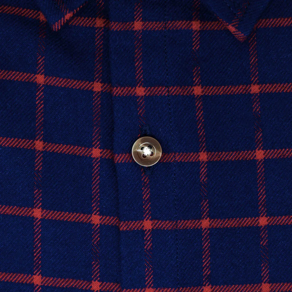 Dark Blue and Red Flannel Button Down Shirt | The Betta