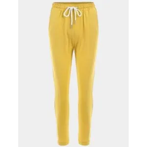 Drawstring Sports Pants - Yellow S