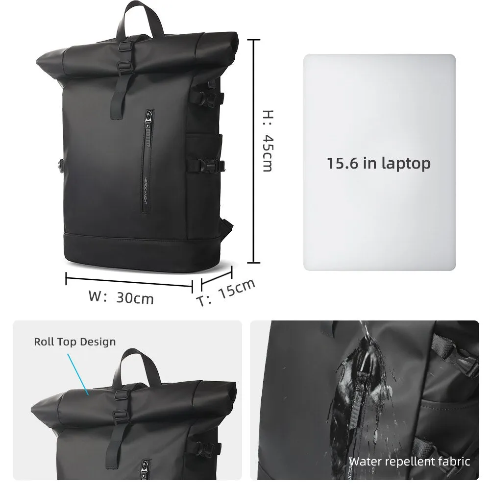 Expandable Waterproof Large Capacity Rolltop Unisex Backpack