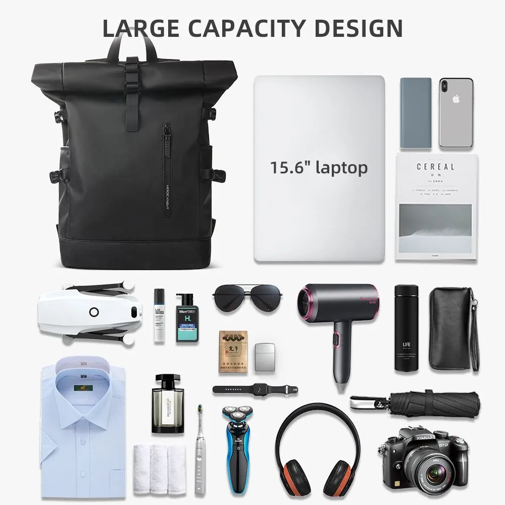 Expandable Waterproof Large Capacity Rolltop Unisex Backpack