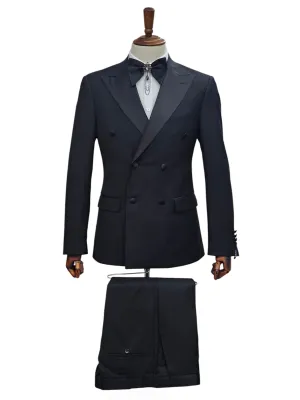 Fabio Fabrinni Double breast Black Slim Fit Tux FFX6DB-4030S Black