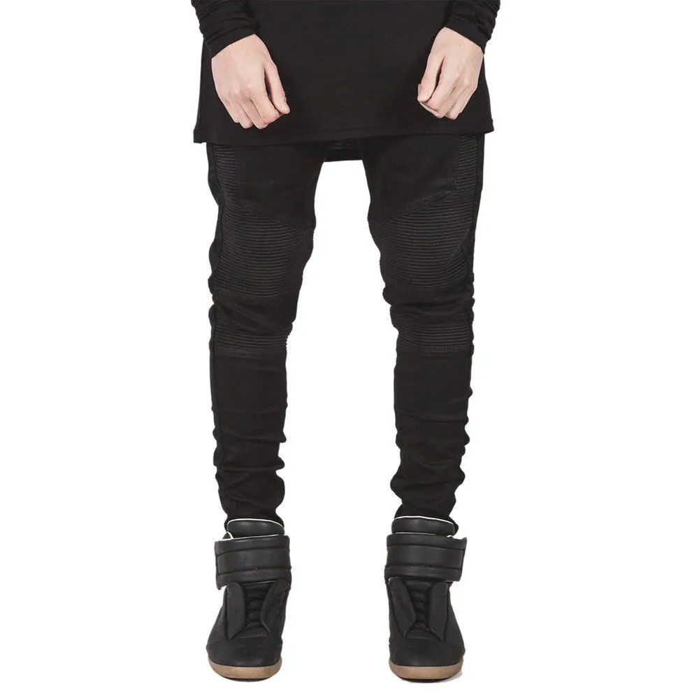 Famous Brand Men Straight Slim Fit Biker Jeans Pant Denim Trousers Jeans Men Biker Denim skinny Jeans Men