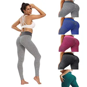 Famous TikTok Leggings,Women's High Waisted Yoga Pants, Butt Lift Body Shaper Yoga Leggings Tummy Control Slimming Booty Leggings Workout Running Tights (Gray, S)