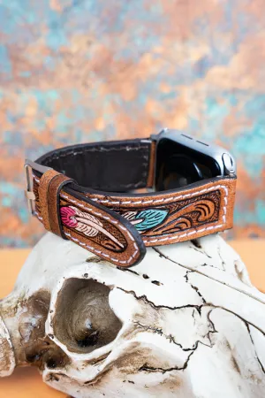 Featherstone Fields Tooled Faux Leather Band for Smart Watch, 38mm-41mm