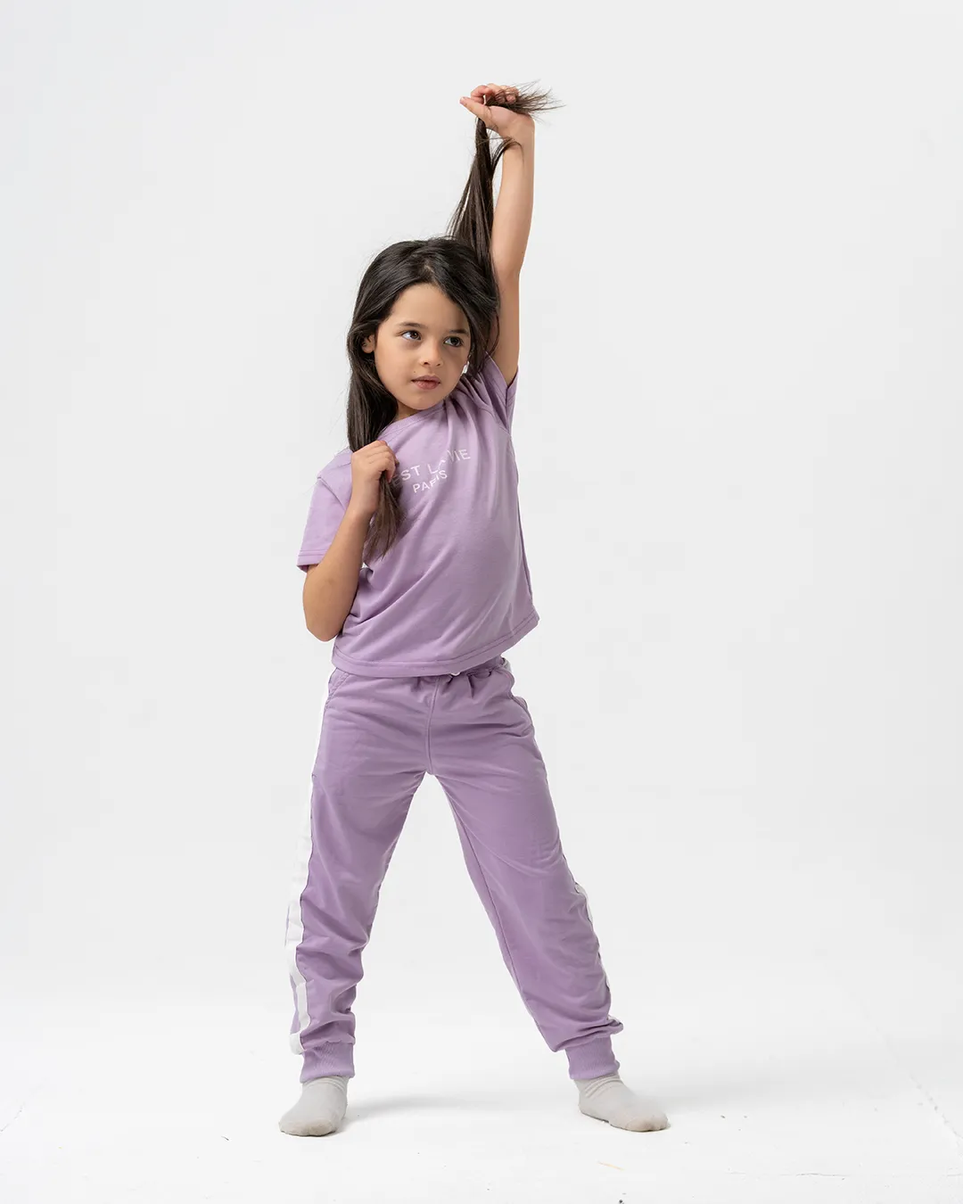 Girl's Printed Lounge Suit Half Sleeve with Pants