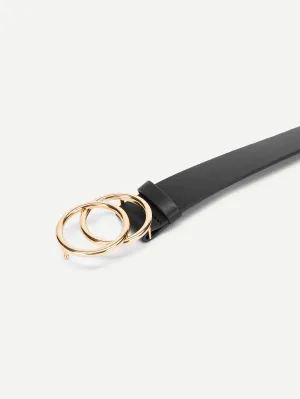 Gold Plated Double Circle Buckle Belt