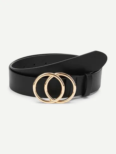 Gold Plated Double Circle Buckle Belt