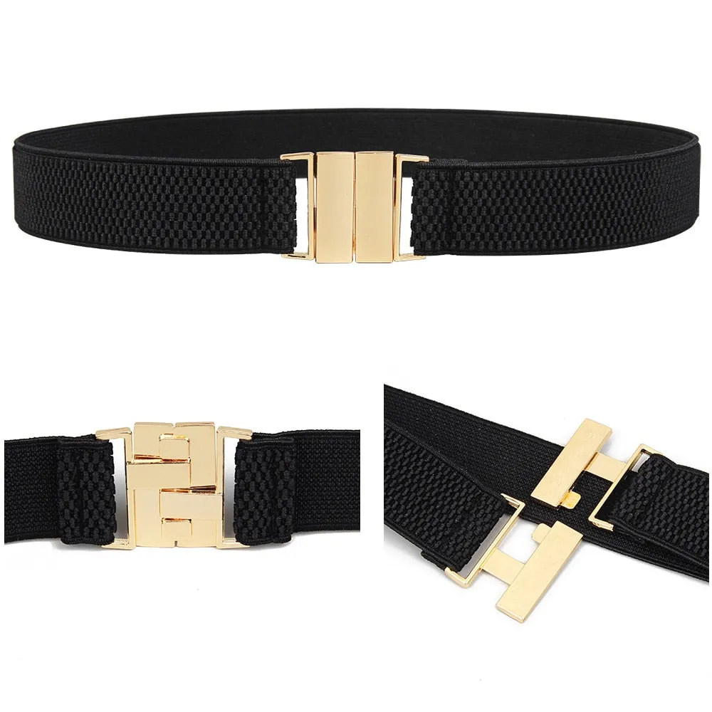 Golden Buckle Stretch Belt