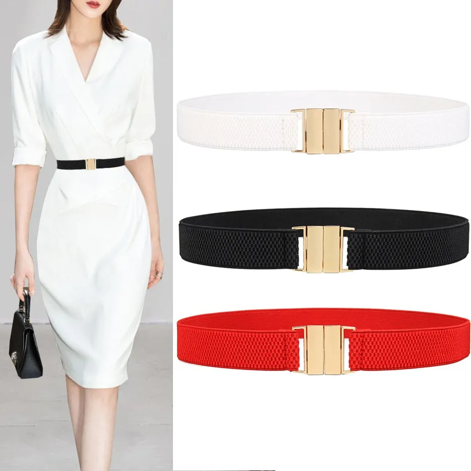 Golden Buckle Stretch Belt