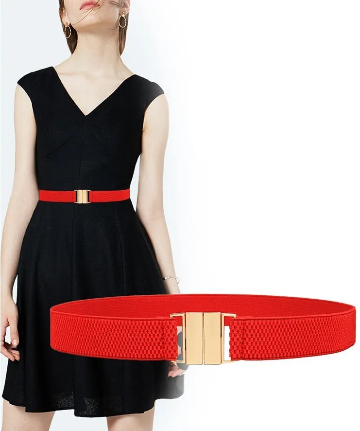 Golden Buckle Stretch Belt