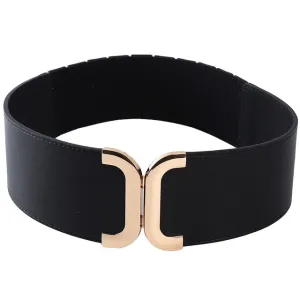 Golden Buckle Wide Stretch Belt