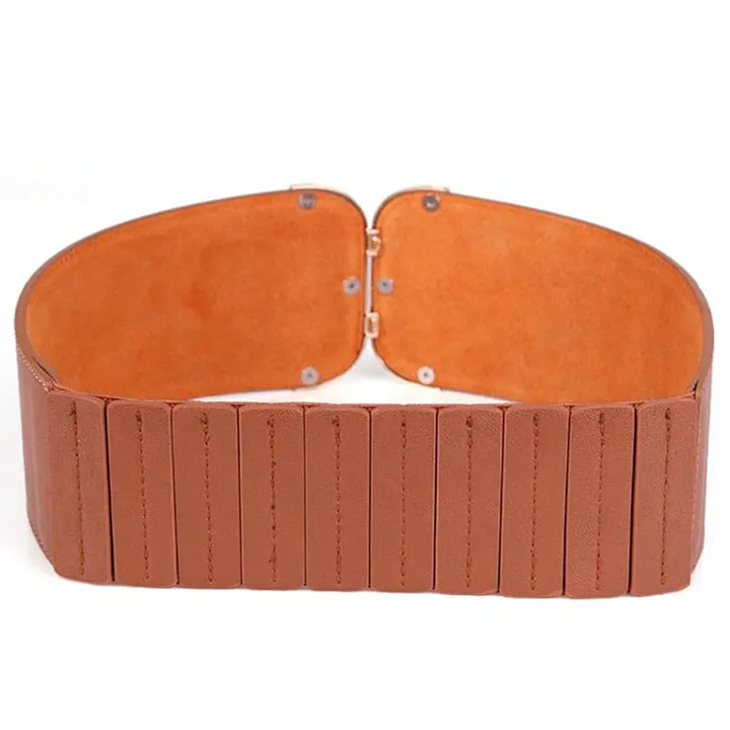 Golden Buckle Wide Stretch Belt