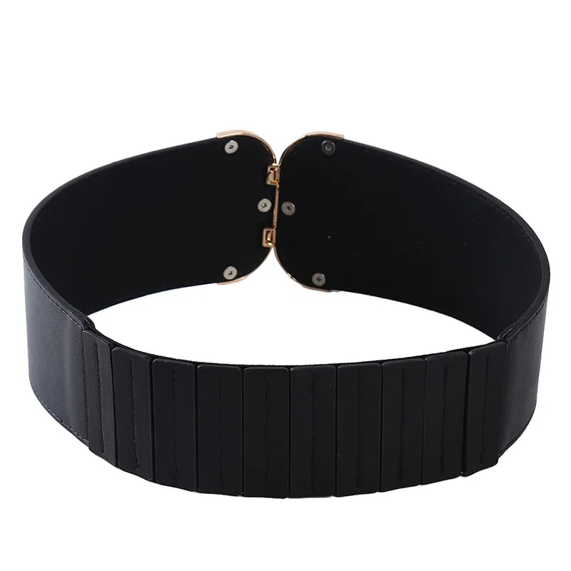 Golden Buckle Wide Stretch Belt