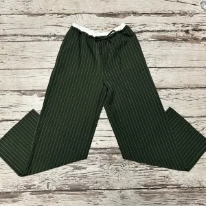 Green Striped Draw String Pants