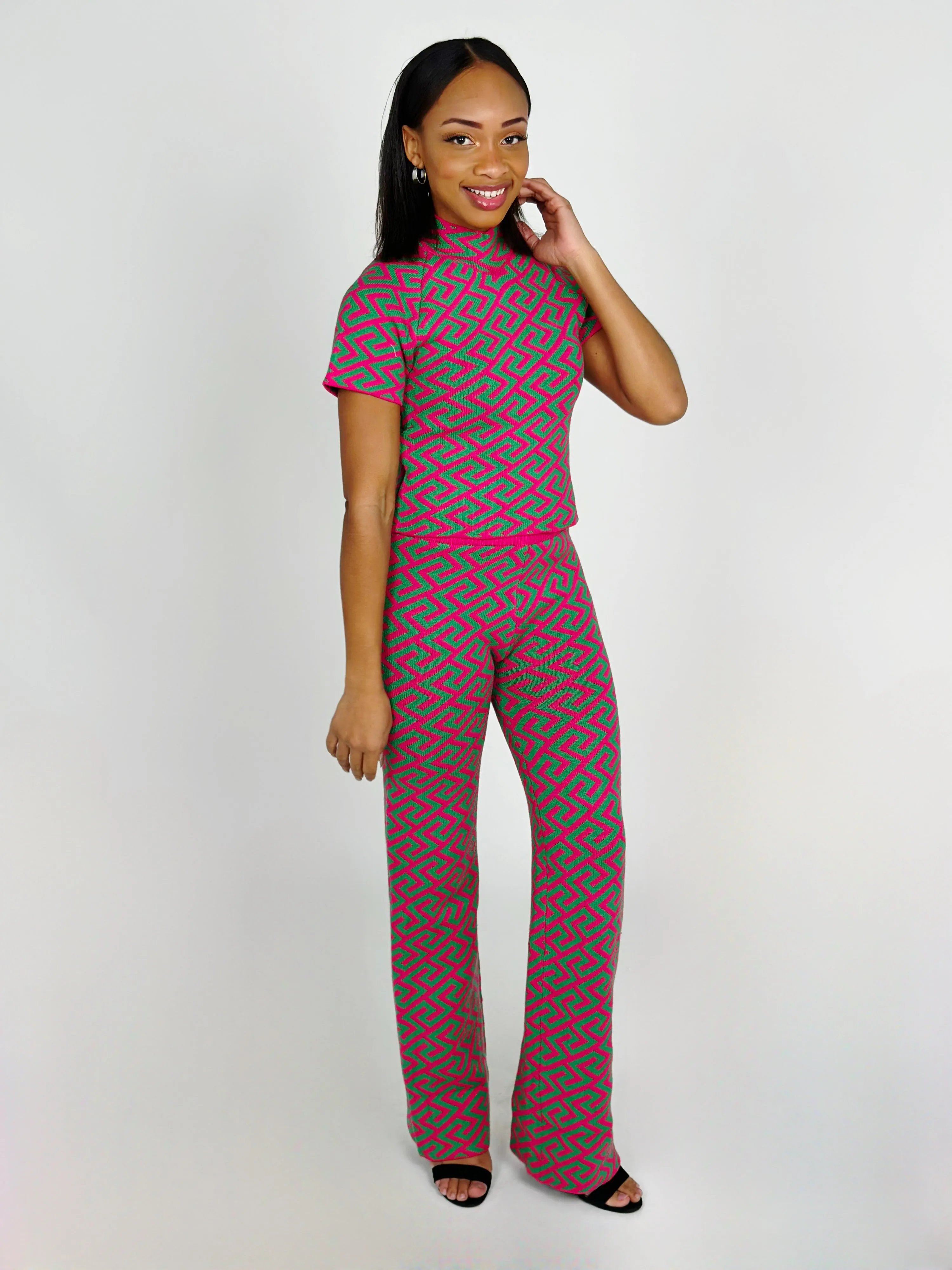 Green/Pink Sweater Set