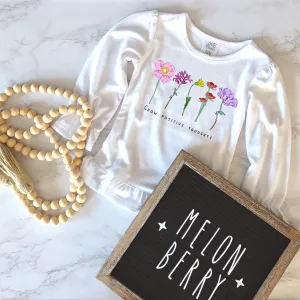 Grow Positive Thoughts Ruffle Tee  | Awareness | Toddler | Baby | Girl |