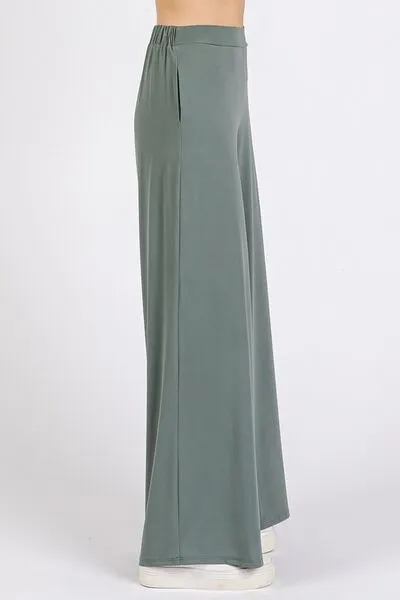 Hazel Blues® |  Mittoshop Yoga Air Stretch Elastic Waist Wide Leg Pants