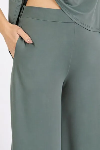 Hazel Blues® |  Mittoshop Yoga Air Stretch Elastic Waist Wide Leg Pants
