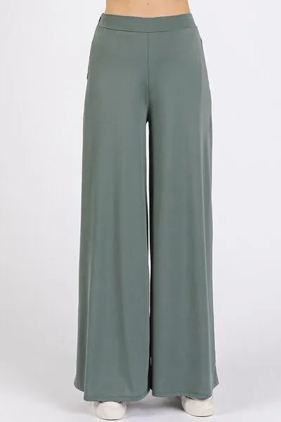 Hazel Blues® |  Mittoshop Yoga Air Stretch Elastic Waist Wide Leg Pants