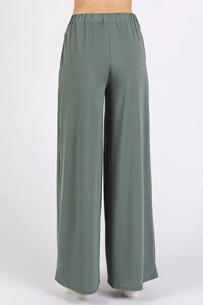 Hazel Blues® |  Mittoshop Yoga Air Stretch Elastic Waist Wide Leg Pants