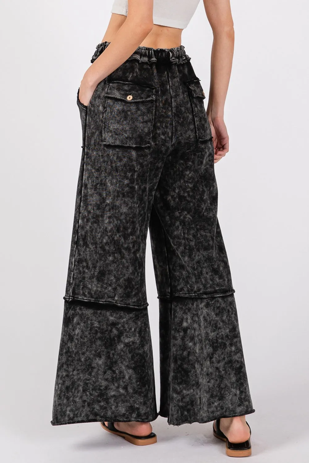 Hazel Blues® |  SAGE   FIG Mineral Washed Terry Wide Leg Pants