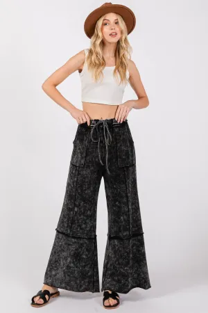 Hazel Blues® |  SAGE   FIG Mineral Washed Terry Wide Leg Pants