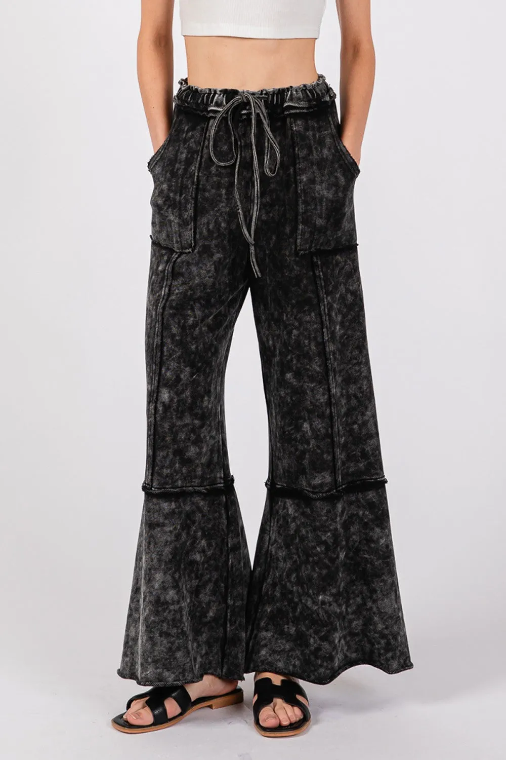 Hazel Blues® |  SAGE   FIG Mineral Washed Terry Wide Leg Pants