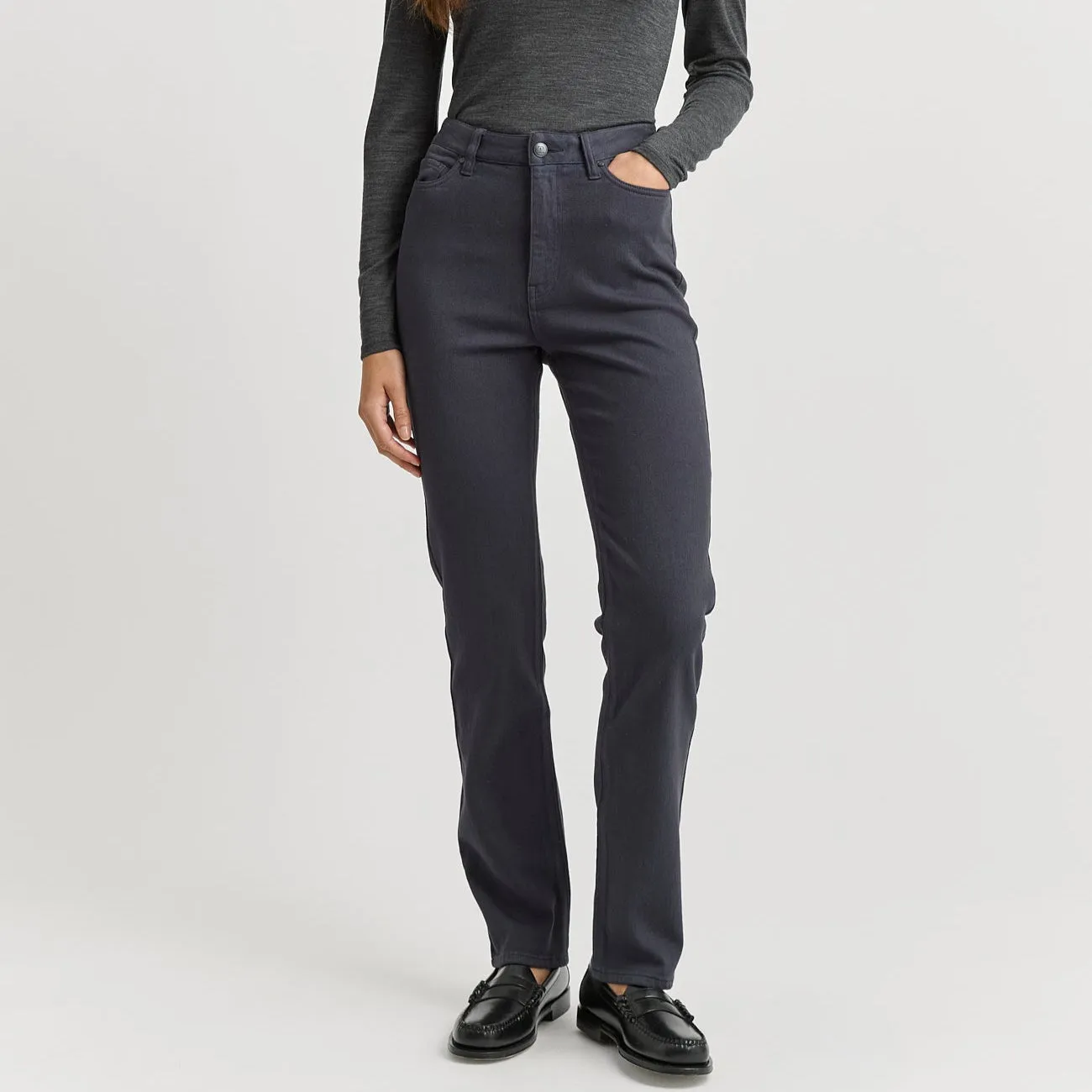High Rise Straight Jean - Blue Stone