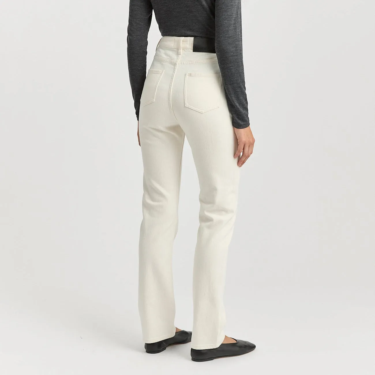 High Rise Straight Jean - Ecru