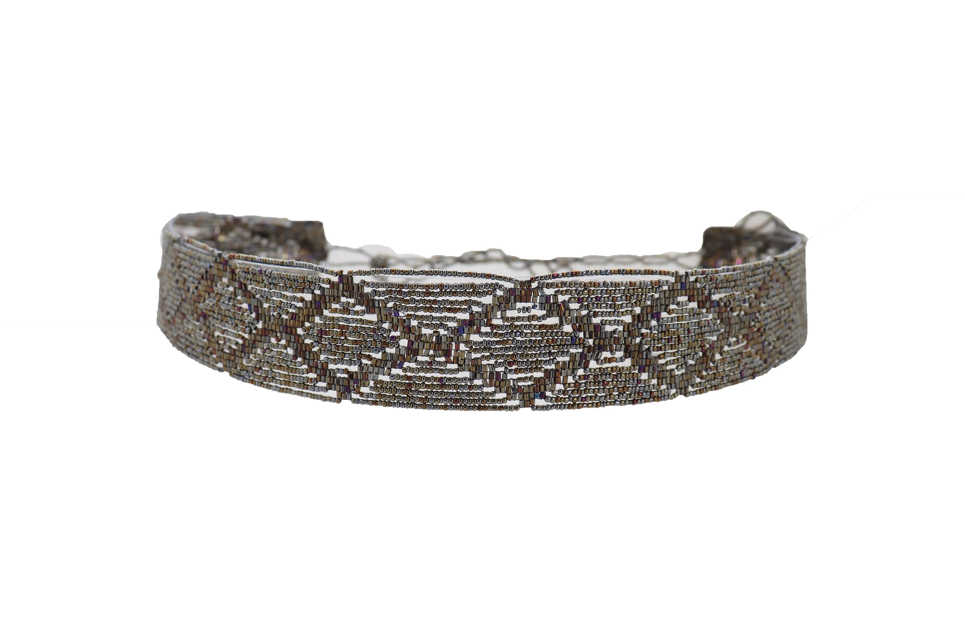 High Waist Hip Bronze Green Beads Wrap Around Tie Fashion Belt Size M L