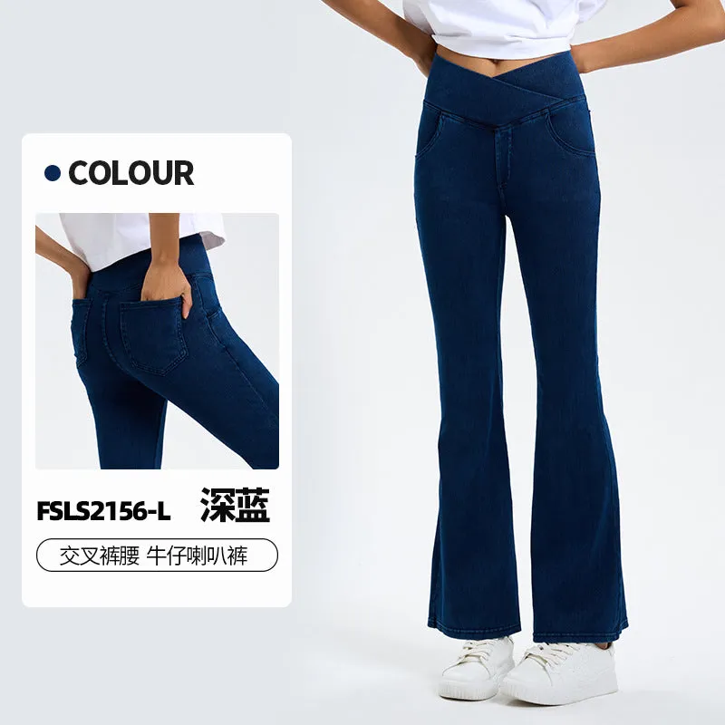 INSTOCK-New spring and summer cross waist jeans for women