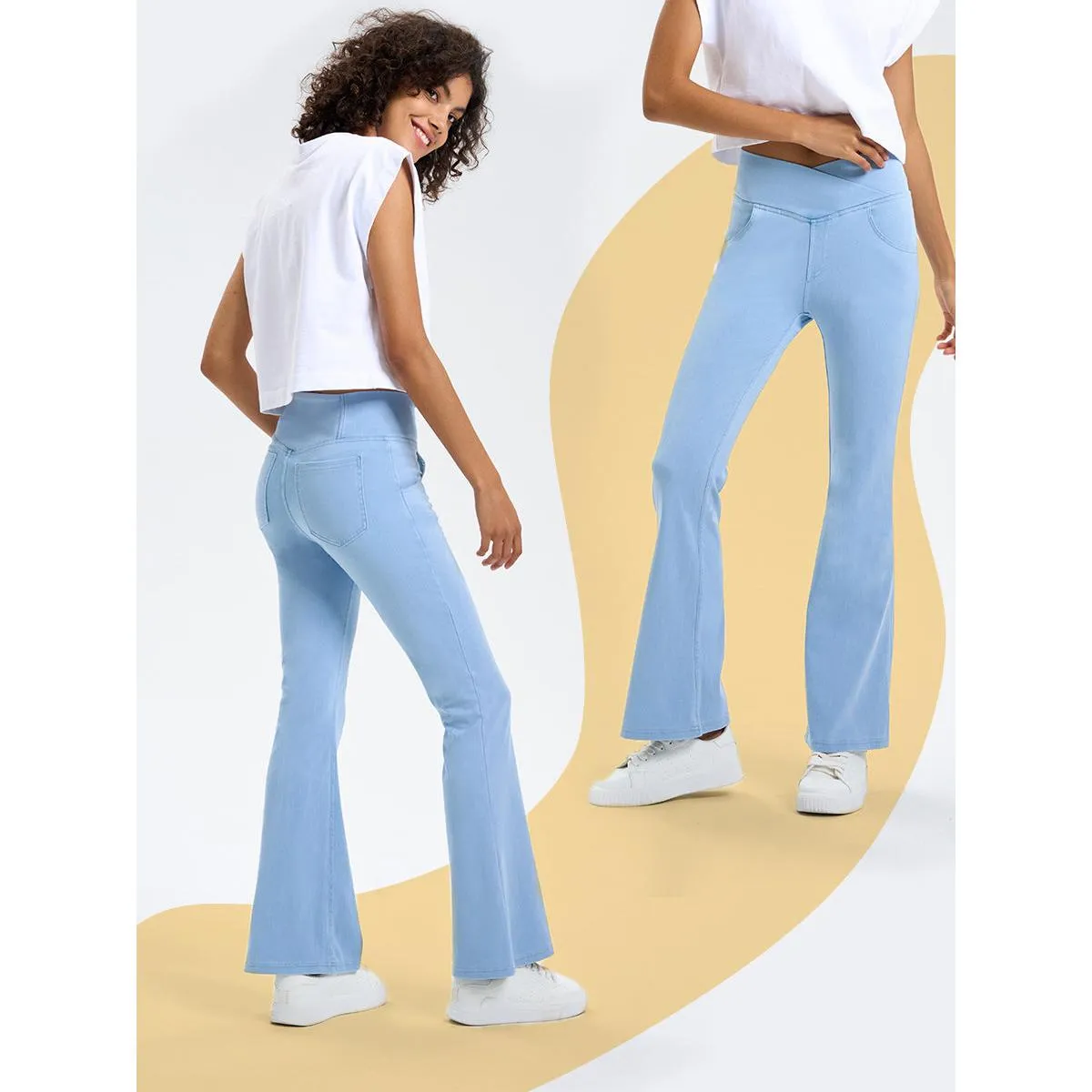 INSTOCK-New spring and summer cross waist jeans for women