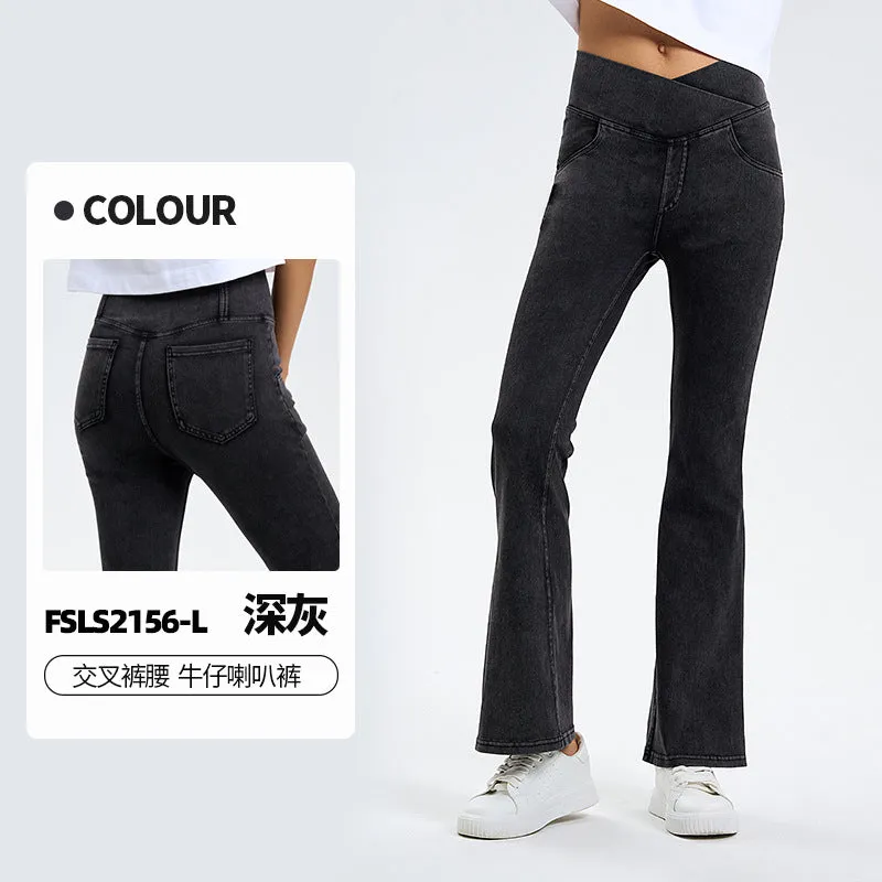 INSTOCK-New spring and summer cross waist jeans for women