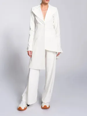 Irregular Hem Jacket  Pants Suit - Trendy Two-Piece Outfit