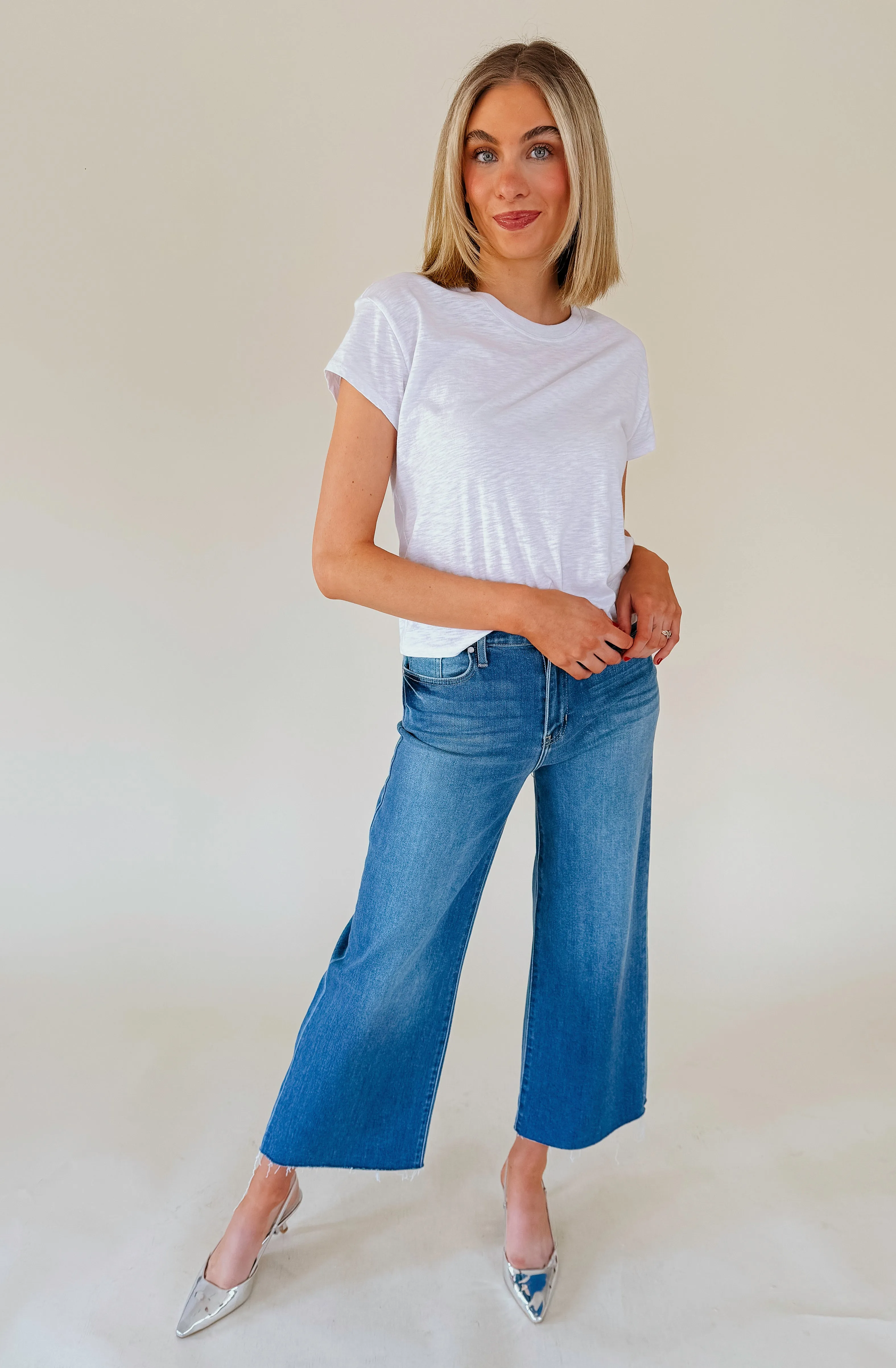 JUST BLACK DENIM SCISSOR CUT WIDE LEG