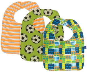 KicKee Pants Bib Set-Amazon Houses/Meadow Soccer/Tamarin Brazil Stripe