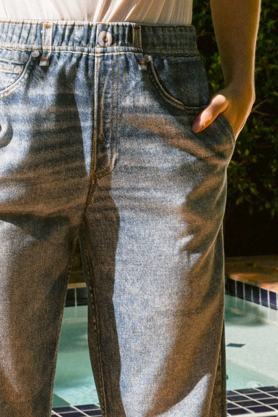 Knit "Denim" Pants