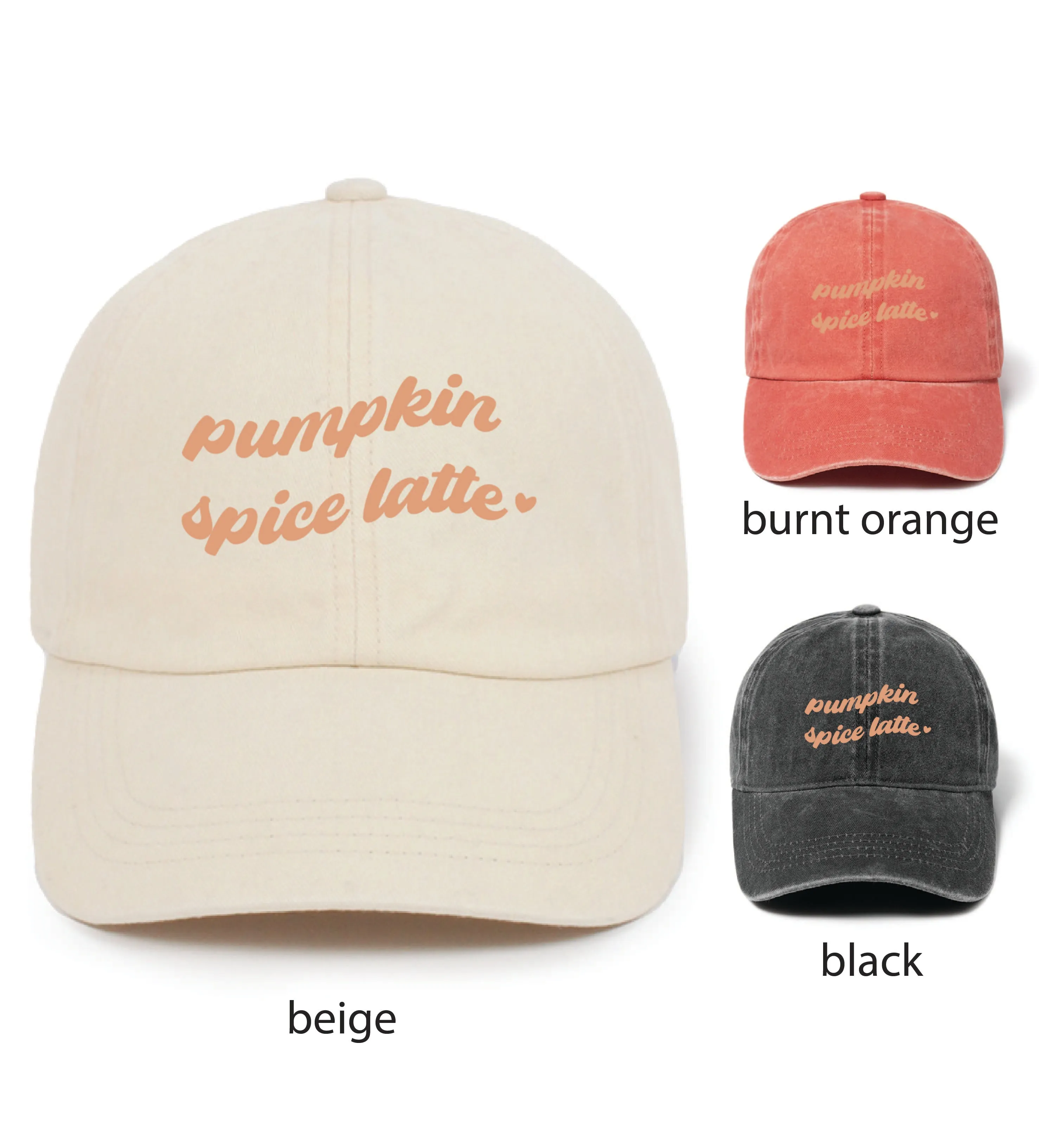 LCAP2968 -PUMPKIN SPICE LATTE Washed Twill Baseball Cap