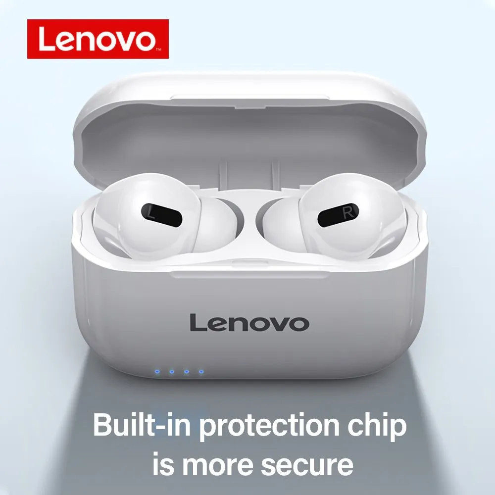 Lenovo Lp1s Bluetooth Sports Hifi Stereo Earbuds With Mic - White