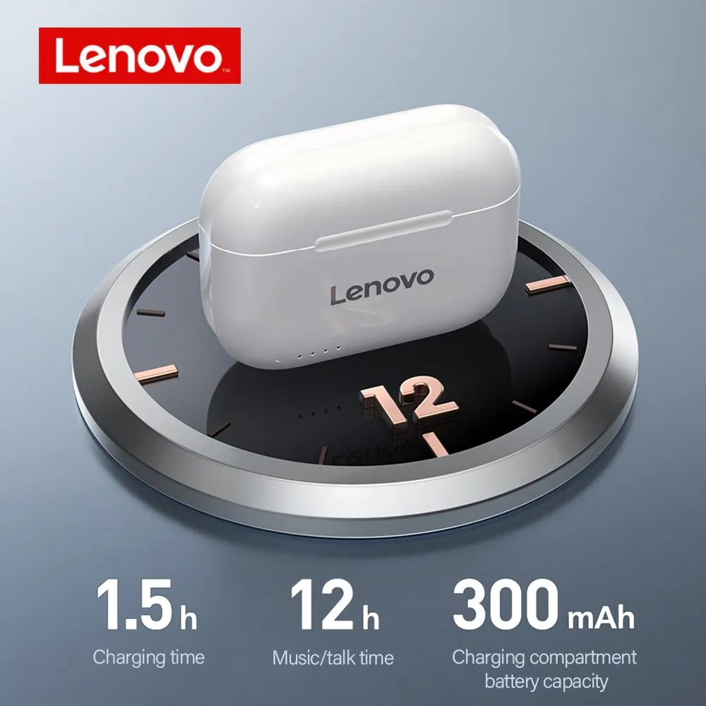 Lenovo Lp1s Bluetooth Sports Hifi Stereo Earbuds With Mic - White