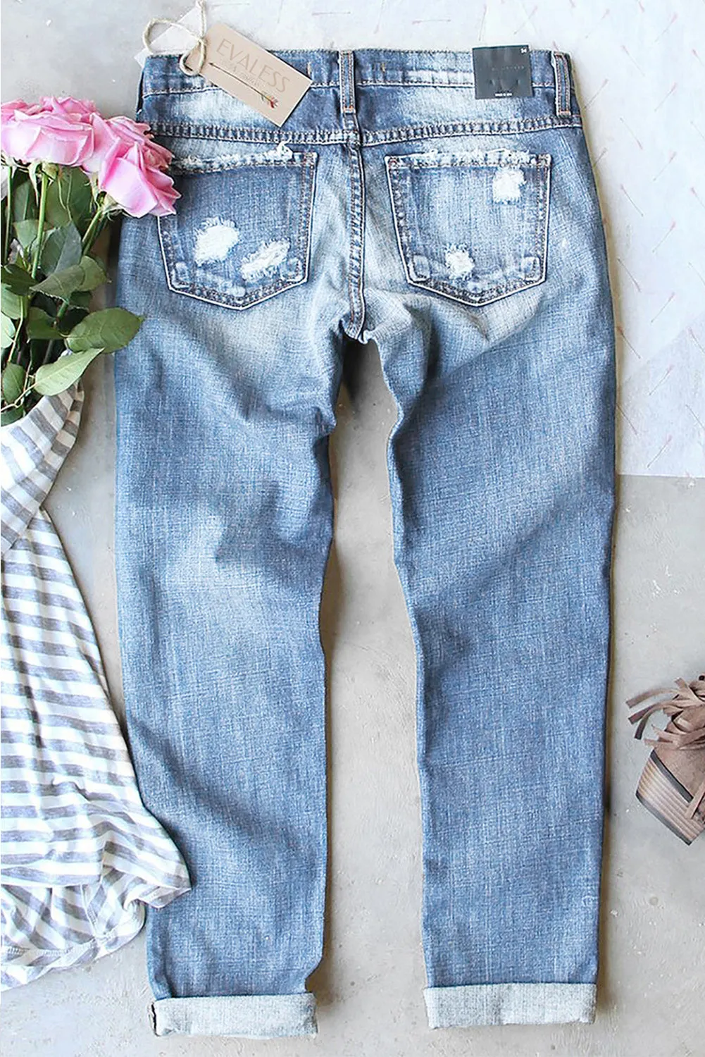 Leopard Gradient Patchwork Jeans