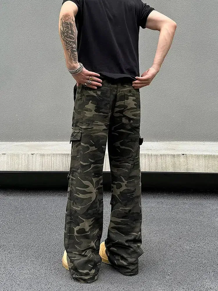 Loose Fit Cargo Camouflage Pants