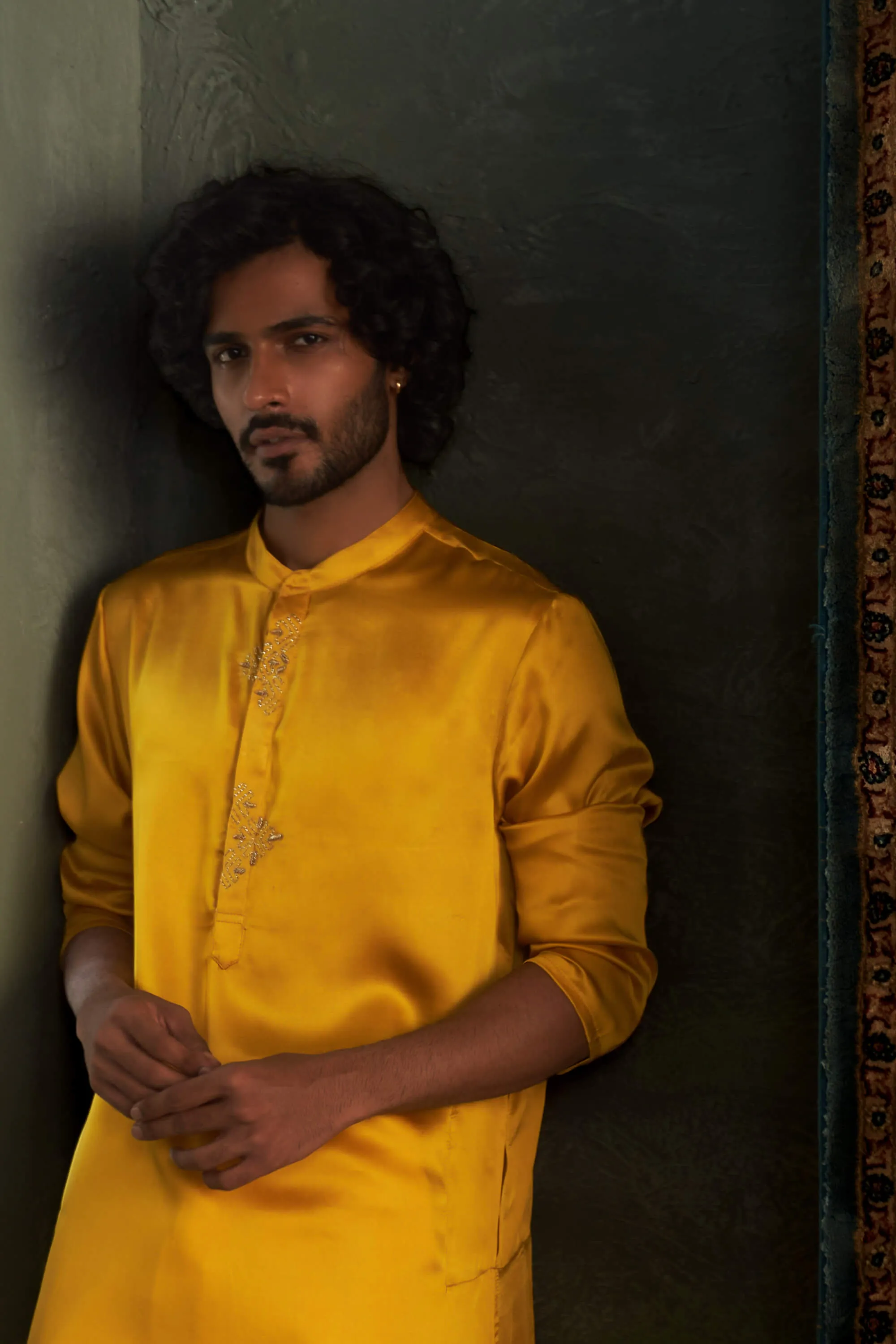 Marigold kurta and straight pants
