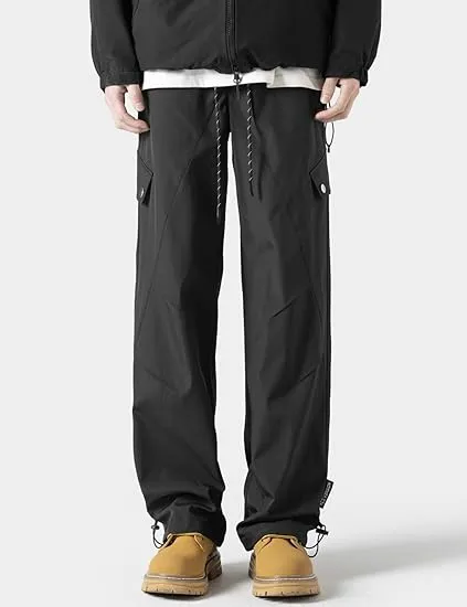 Men's Baggy Sweatpants Parachute Pants Wide Leg Casual Sports Waterproof Outdoor Hiking Pants Trouse