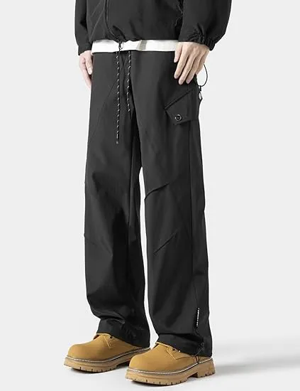 Men's Baggy Sweatpants Parachute Pants Wide Leg Casual Sports Waterproof Outdoor Hiking Pants Trouse