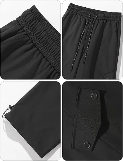 Men's Baggy Sweatpants Parachute Pants Wide Leg Casual Sports Waterproof Outdoor Hiking Pants Trouse